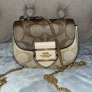 Small “mini” authentic Coach with gold chain